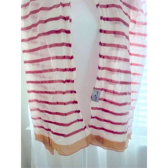CYRILLUS red and white striped scarf - Picture 2 of 6